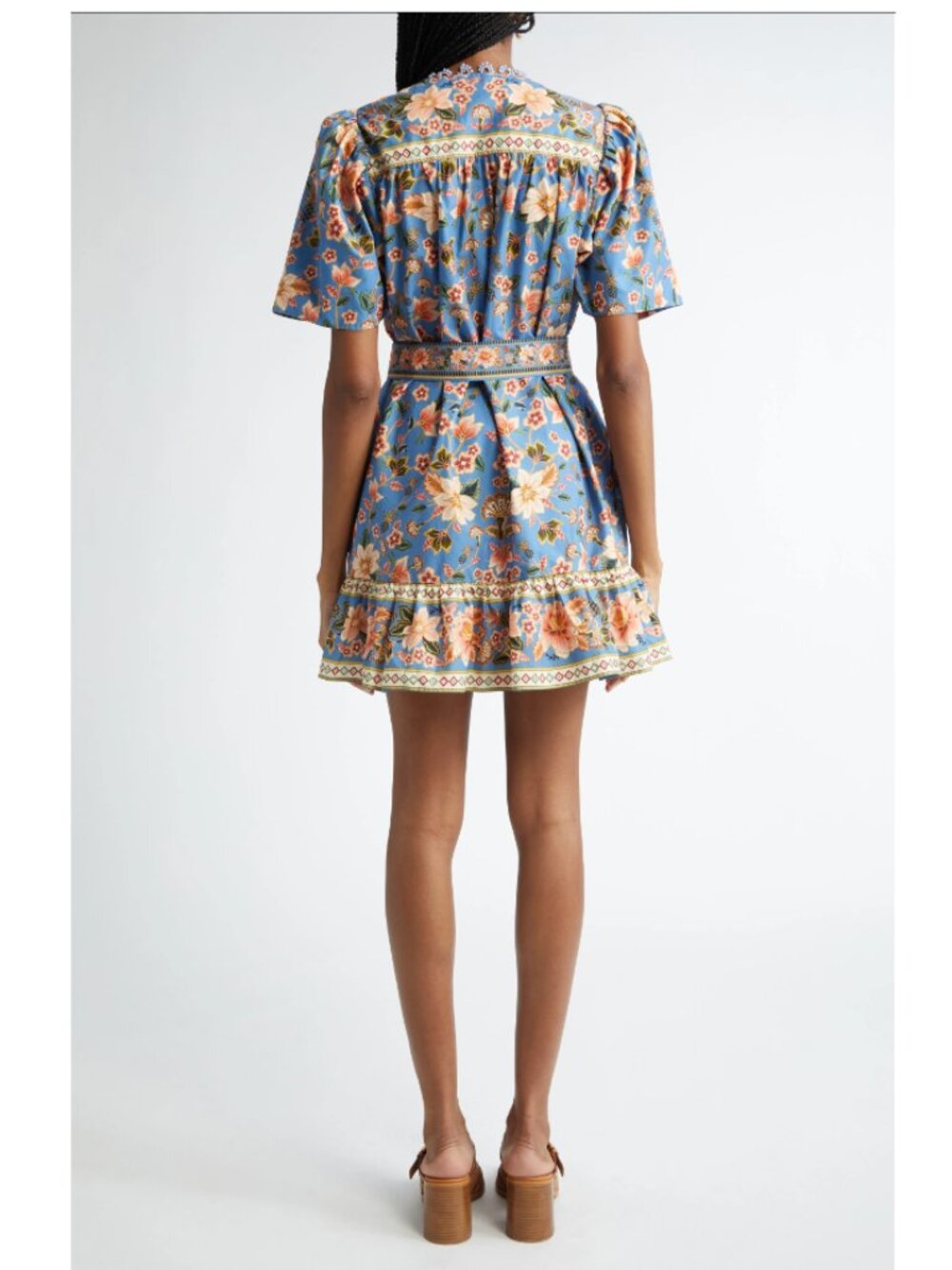 FARM Rio Blue Floral Mini Dress - Picture 12 of 14